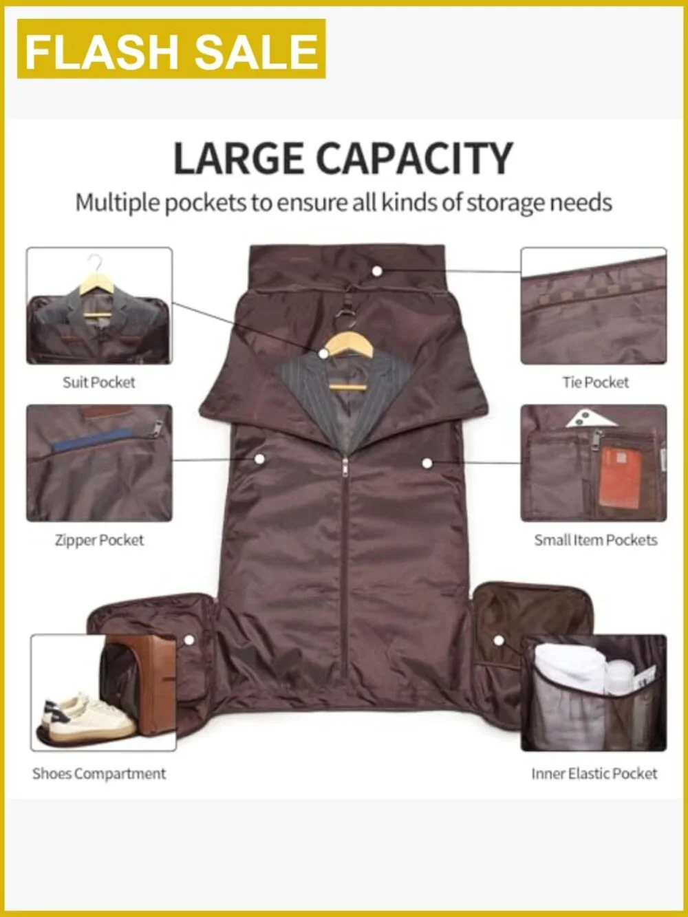 Carry On Convertible Travel Duffel Bag 2-in-1 Hanging Suitcase Business Trip Bag
